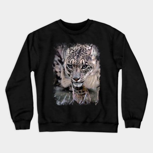 Snow Leopard Crewneck Sweatshirt by Jay Diloy